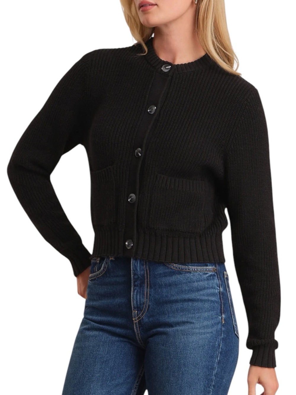NWT 💯 525 AMERICA Palmer Knit Cardigan Sweater Black XS - Picture 2 of 11